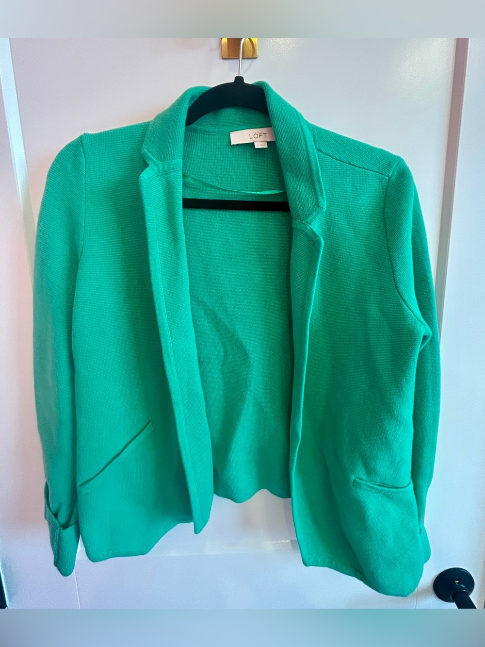 LOFT Women's Green Open-Front Blazer Jacket Cardigan